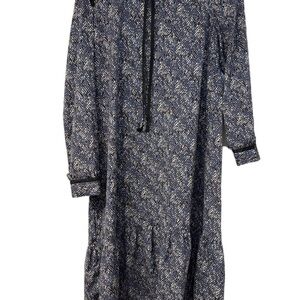 Women’s Elegant Blue Patterned Midi Dress L